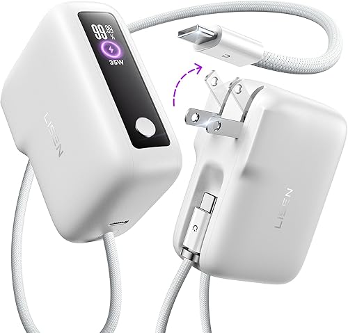 LISEN 3-in-1 Fast Travel Charger with Built-in Cable